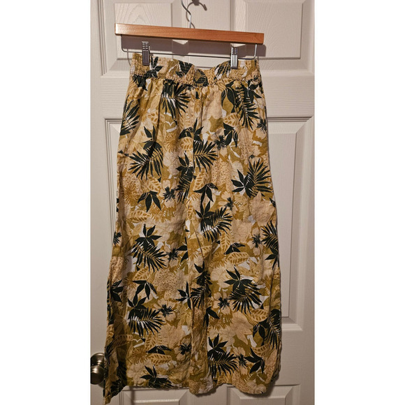 Tahari 100% linen wide leg tropical print beachy pants size S - Picture 5 of 5